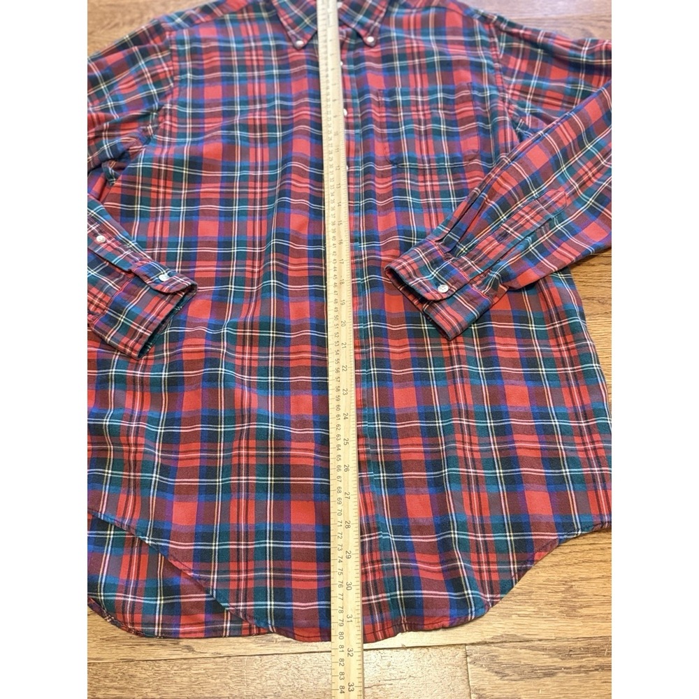 Vintage Men's LL Bean Rangeley Red Plaid Long Sleeve Flannel Shirt Size Large - Picture 5 of 6